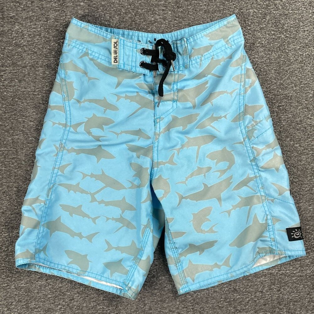 Del Sol Swim Trunks Boys 8 Blue Gray Color Changing Beach Cruise Vacation Pool